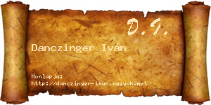 Danczinger Iván névjegykártya